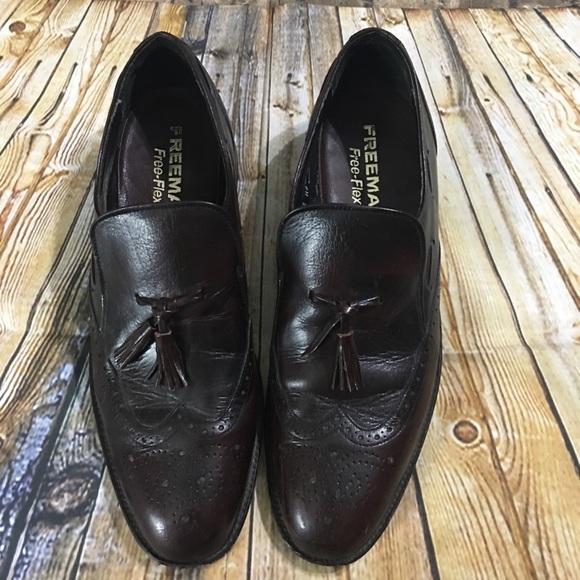 Freeman Free-Flex Burgundy Leather Dress Shoes - Picture 2 of 6